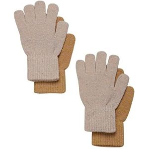 Celavi Unisex Kids Magic Glitter Gloves 2-Pack Midden, Beige Goud, 1, beige-goud, 1/2
