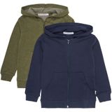 Minymo - Sweatshirt - Donkergroen - 2-pack - Met Kapuze