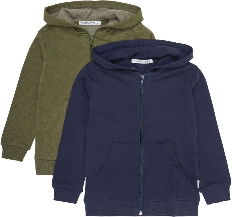 Minymo - Sweatshirt - Donkergroen - 2-pack - Met Kapuze