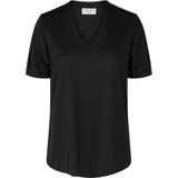 FREEQUENT - FQYR - Blouse - Zwart - Elastisch, met V-halslijn