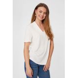 Blouse - Offwhite - Elastisch - V-halslijn - Zonder capuchon