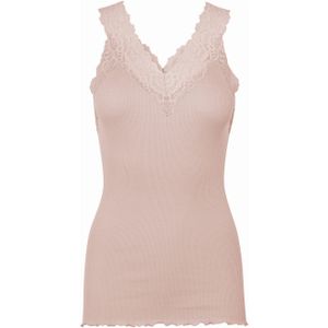 Rosemunde Ribgebreide Singlet van Biologisch Katoen Oudroze