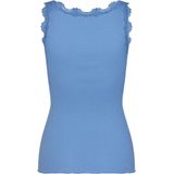 Imprimé - Hemelsblauw - Top - Kanten Randje - Mouwloos