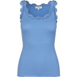Imprimé - Hemelsblauw - Top - Kanten Randje - Mouwloos