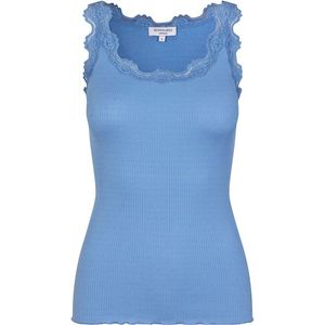 Imprimé - Hemelsblauw - Top - Kanten Randje - Mouwloos