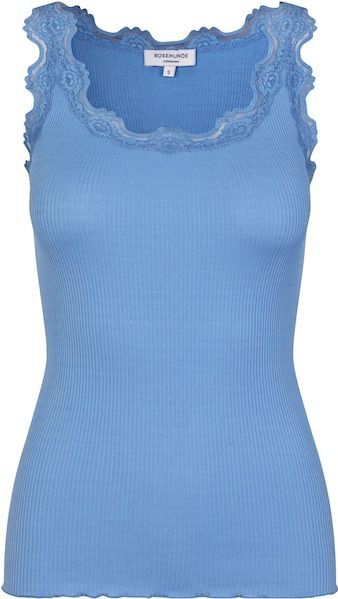 Imprimé - Hemelsblauw - Top - Kanten Randje - Mouwloos