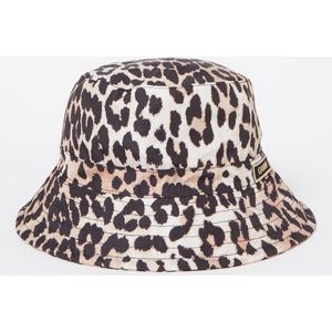 Ganni Bucket hoed met luipaardprint , Beige , Dames , Maat: M/L