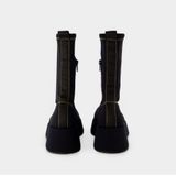 Ganni - Enkellaarsjes - Zwart - Polyamide