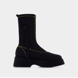 Ganni - Enkellaarsjes - Zwart - Polyamide