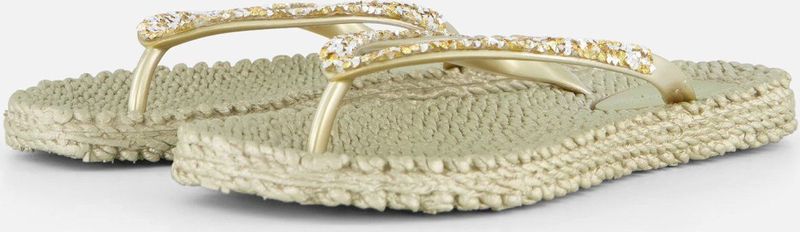 Ilse Jacobsen Slippers met grove glitter CHEERFUG - 780 Platin