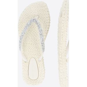 Ilse Jacobsen Slippers met grove glitter CHEERFUG - Creme