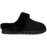 Ilse Jacobsen - Tulip 3871 - Pantoffels - Zwart - Suède - Harde zool - Open hiel