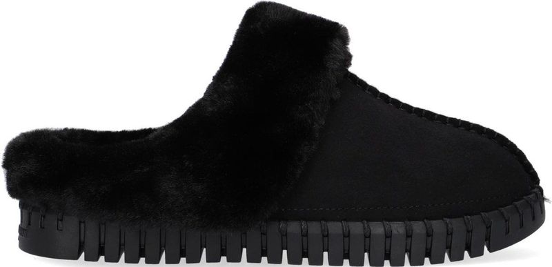 Ilse Jacobsen - Tulip 3871 - Pantoffels - Zwart - Suède - Harde zool - Open hiel