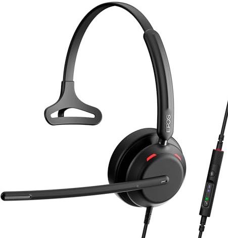 EPOS Impact 730T bekabelde bureauheadset met ruisonderdrukkende microfoon, USB-connectiviteit, licht design en online controller, perfect voor thuiskantoor en callcenters