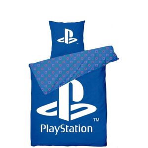 Playstation Dekbedovertrek logo 140 x 200 cm Blauw