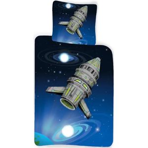 Sweet Home dekbedovertrek Space Shutle 100 x 135 cm - Katoen