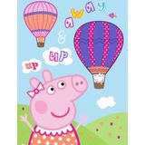 Aymax - Peppa Pig - Fleece Dekentje - 100 x 140 cm - Peppa Pig Up and Away