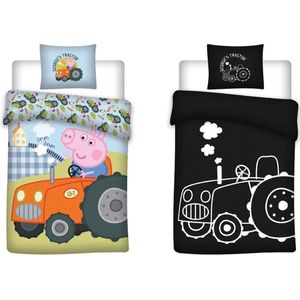 Ledikant glow in the dark dekbedovertrek George pig trekker 100x135 cm