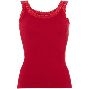 Tim & Simonsen Rood Top Zonder Mouw - Frida Rib Top