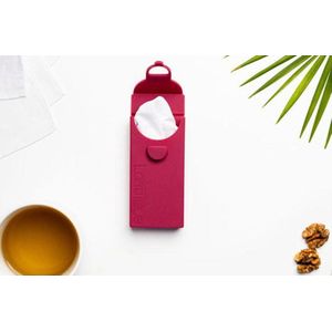 LastTissue herbruikbare zakdoekjes in handig meeneem etui - Rood