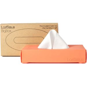 LastTissue® LastTissue Herbruikbare zakdoekenbox – met 18 zachte biologische katoenen doeken, milieuvriendelijke en duurzame zakdoekhouder en keukenpapier voor de neus (perzik)