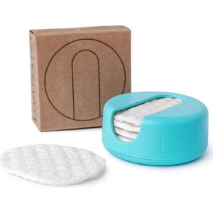Last Round Herbruikbare Wattenschijfjes Rond Turqoise 7 stuks