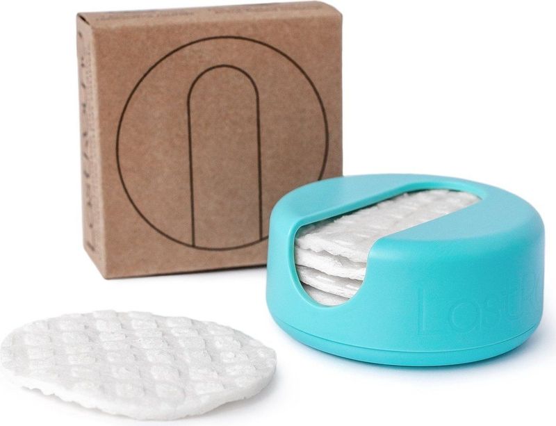 Last Round Herbruikbare Wattenschijfjes Rond Turqoise 7 stuks