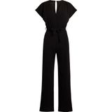 Jumpsuit - Effen - Lang/maxi - V-hals - Normale Pasvorm - Met Riem