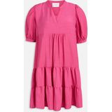 SISTERS POINT - Ibon-dr3 Roze Damesjurk met V-hals en Pofmouwen