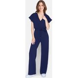 Sisters Point - Girl-ju.v - Jumpsuit - Blauw - Effen - Halslijn: V-hals