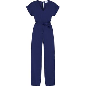 Sisters Point - Girl-ju.v - Jumpsuit - Blauw - Effen - Halslijn: V-hals