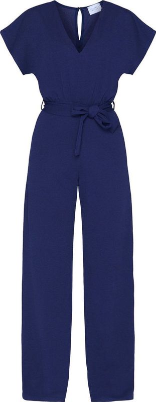 Sisters Point - Girl-ju.v - Jumpsuit - Blauw - Effen - Halslijn: V-hals