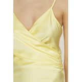 SisterS Point satijnen maxi jurk lichtgeel
