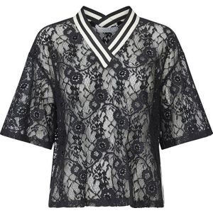 Sisters Point - GISLA-SS - Blouse - Zwart - Korte Mouw