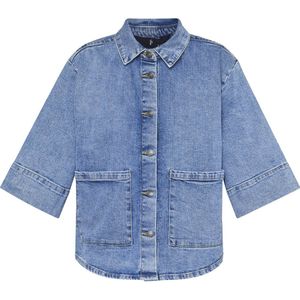 Sisters Point Blouse blauw (Maat: XL) - Effen - Halslijn: Kraag,