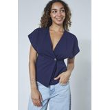 SISTERS POINT - GEVELA - Blouse - Navy - Slanke Pasvorm - Kwartmouw
