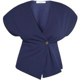 SISTERS POINT - GEVELA - Blouse - Navy - Slanke Pasvorm - Kwartmouw
