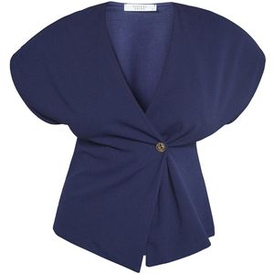 SISTERS POINT - GEVELA - Blouse - Navy - Slanke Pasvorm - Kwartmouw