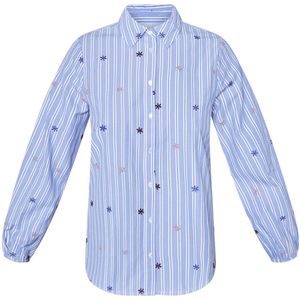 SisterS Point - Blouse - Lichtblauw - Lange Mouwen - Katoen