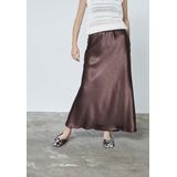 SisterS Point - Gewo - Maxi Rok - Donkerbruin - Satijn