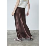 SisterS Point - Gewo - Maxi Rok - Donkerbruin - Satijn