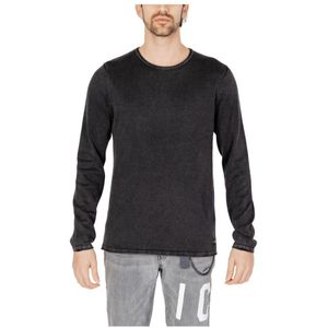 JACK & JONES - Faded Crew-Neck Pullover - Zwart - 100% Katoen