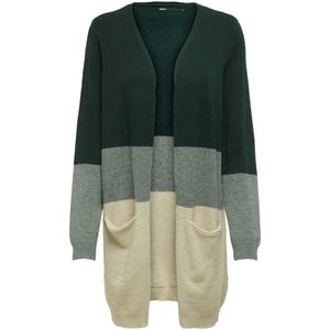 ONLY Onlqueen gebreid damesvest, June Bug Stripes: balsem groen, M