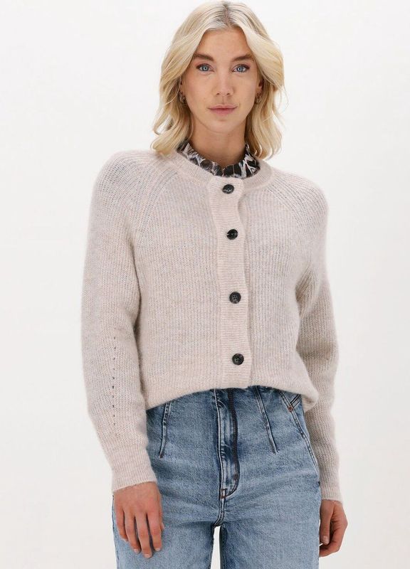 Selected Femme Lulu Ls Knit Short Cardigan Truien & vesten Beige