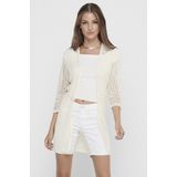 Jacqueline de Yong - Kimono - Neutraal - Ajourpatroon - Regular Fit