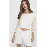 Jacqueline de Yong - Kimono - Neutraal - Ajourpatroon - Regular Fit