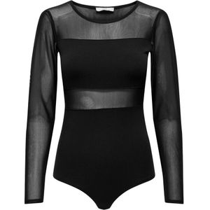 Only - Dames Longsleeve Body - Zwart - Aansluitende Pasvorm