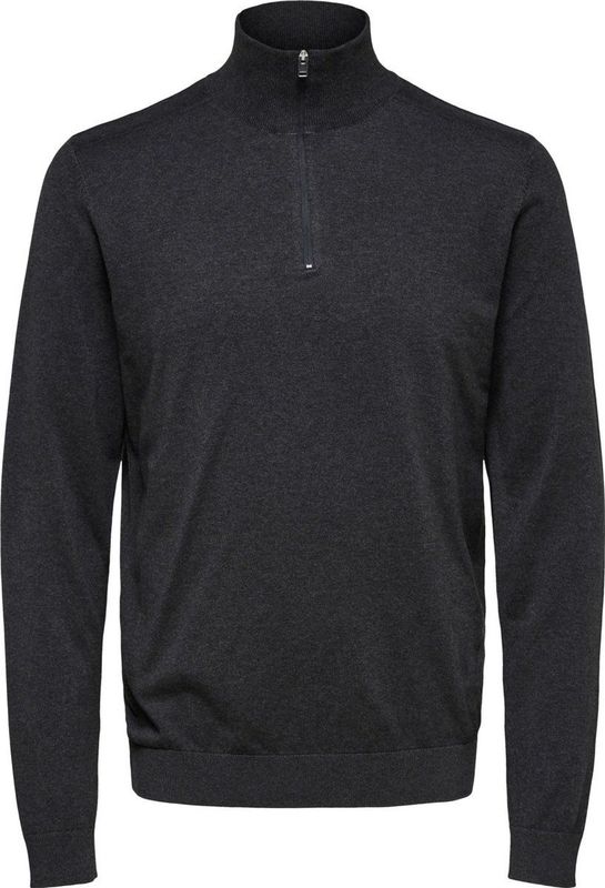 SELECTED HOMME - Vest - Zacht Pima-Katoen - Halve Ritssluiting - Geribbelde Zoom