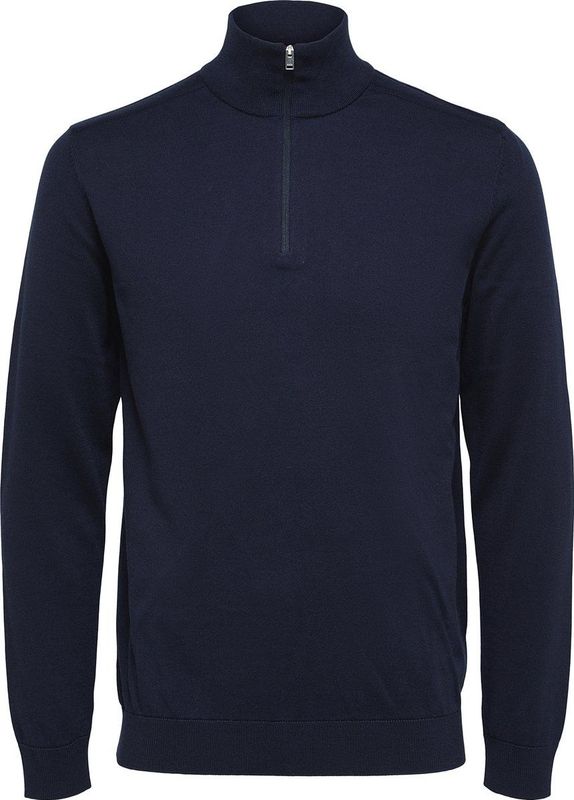 SELECTED HOMME - Vest - Zwart - Pima Katoen - Halve Ritssluiting