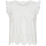 ONLY Onlsilla S/L Frill Top Wvn Noos damesblouse, Wit, 40